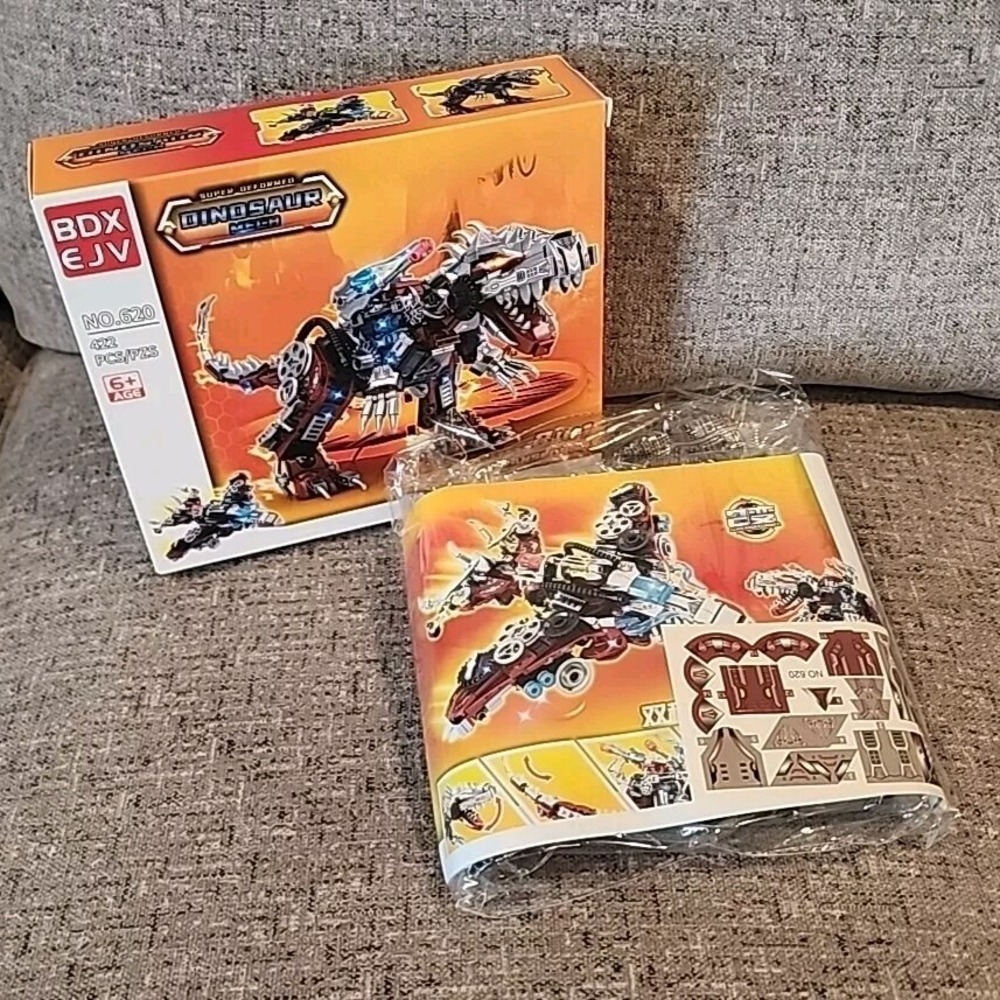 NEW 2 in 1 Dinosaur Mech Transformer Building Blocks STEM Toys